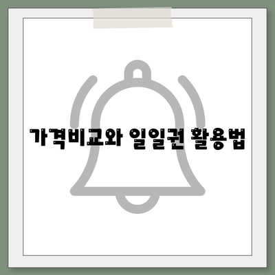 가격비교와 일일권 활용법