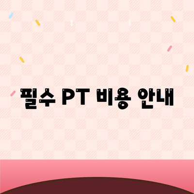 필수 PT 비용 안내