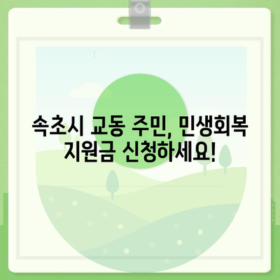 강원도 속초시 교동 민생회복지원금 | 신청 | 신청방법 | 대상 | 지급일 | 사용처 | 전국민 | 이재명 | 2024