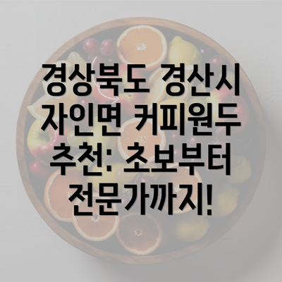 경상북도 경산시 자인면 커피원두 추천: 초보부터 전문가까지!