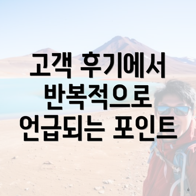 고객 후기에서 반복적으로 언급되는 포인트