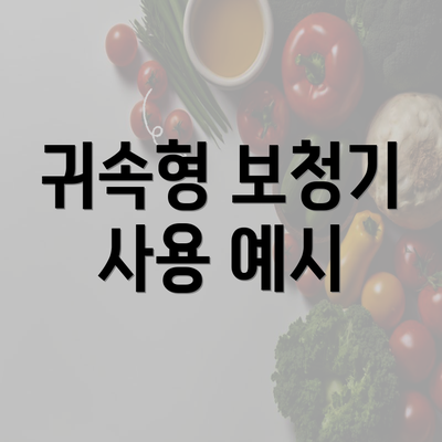 귀속형 보청기 사용 예시