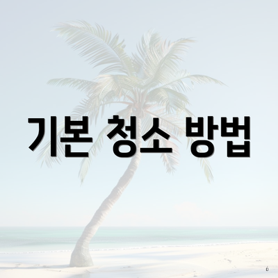 기본 청소 방법