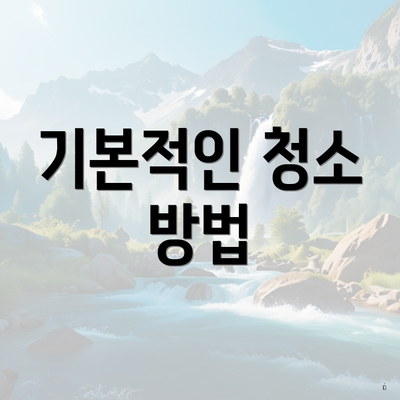 기본적인 청소 방법