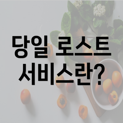 당일 로스트 서비스란?