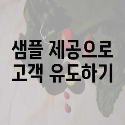 샘플 제공으로 고객 유도하기