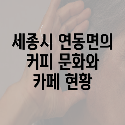 세종시 연동면의 커피 문화와 카페 현황