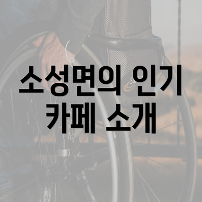 소성면의 인기 카페 소개