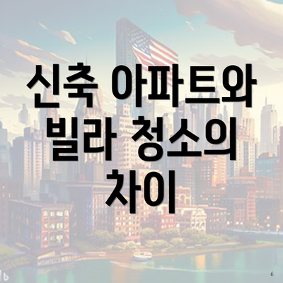 신축 아파트와 빌라 청소의 차이