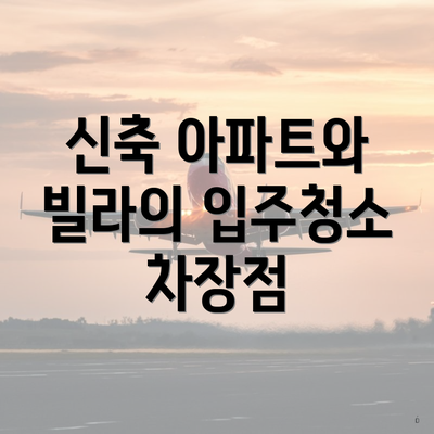 신축 아파트와 빌라의 입주청소 차장점