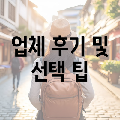 업체 후기 및 선택 팁