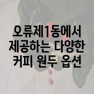 오류제1동에서 제공하는 다양한 커피 원두 옵션