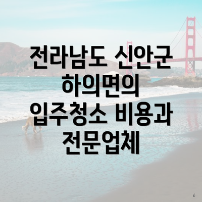 전라남도 신안군 하의면의 입주청소 비용과 전문업체