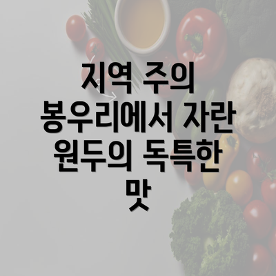 지역 주의 봉우리에서 자란 원두의 독특한 맛