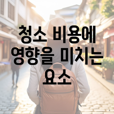 청소 비용에 영향을 미치는 요소