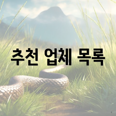 추천 업체 목록