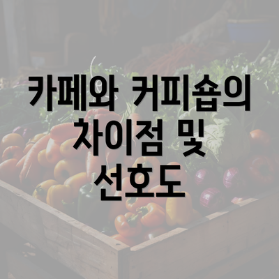 카페와 커피숍의 차이점 및 선호도