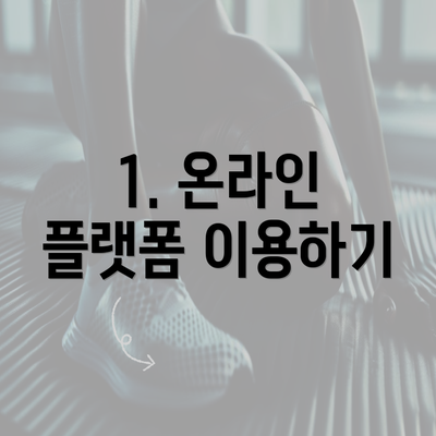 1. 온라인 플랫폼 이용하기