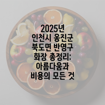 2025년 인천시 옹진군 북도면 반영구 화장 총정리: 아름다움과 비용의 모든 것