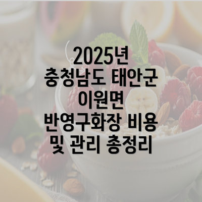 2025년 충청남도 태안군 이원면 반영구화장 비용 및 관리 총정리