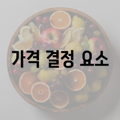 가격 결정 요소