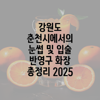 강원도 춘천시에서의 눈썹 및 입술 반영구 화장 총정리 2025