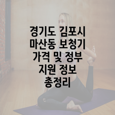 경기도 김포시 마산동 보청기 가격 및 정부 지원 정보 총정리