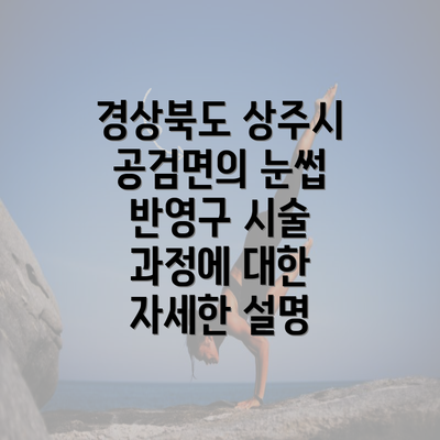 경상북도 상주시 공검면의 눈썹 반영구 시술 과정에 대한 자세한 설명