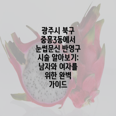 광주시 북구 중흥3동에서 눈썹문신 반영구 시술 알아보기: 남자와 여자를 위한 완벽 가이드