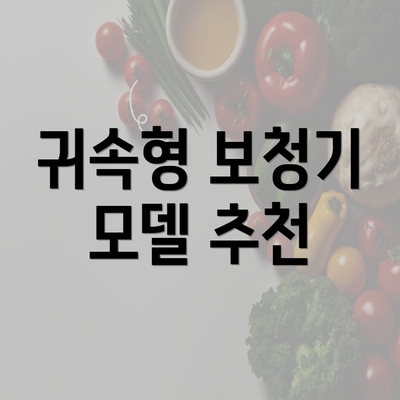 귀속형 보청기 모델 추천