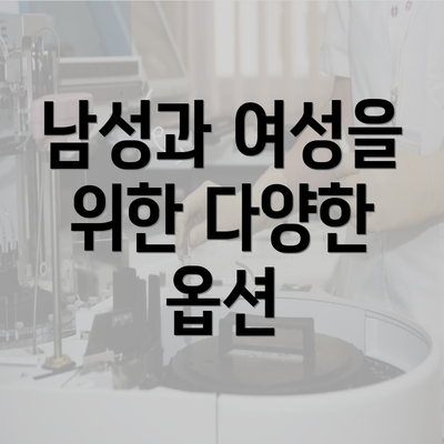 남성과 여성을 위한 다양한 옵션