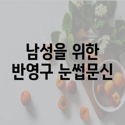 남성을 위한 반영구 눈썹문신