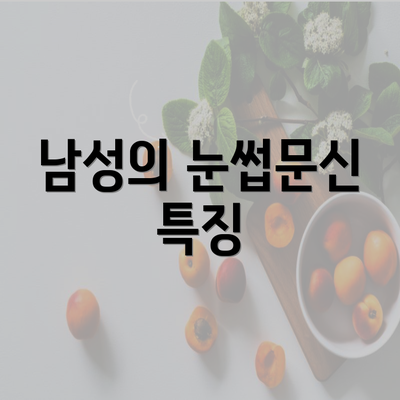 남성의 눈썹문신 특징