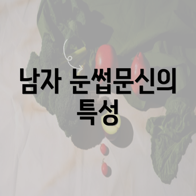 남자 눈썹문신의 특성