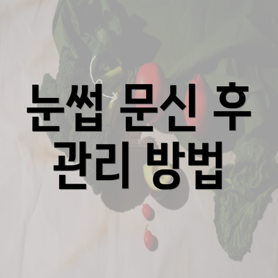 눈썹 문신 후 관리 방법