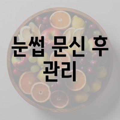 눈썹 문신 후 관리