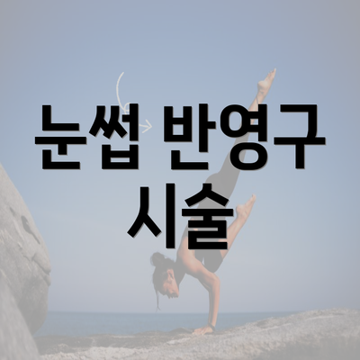 눈썹 반영구 시술