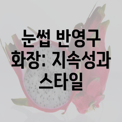 눈썹 반영구 화장: 지속성과 스타일