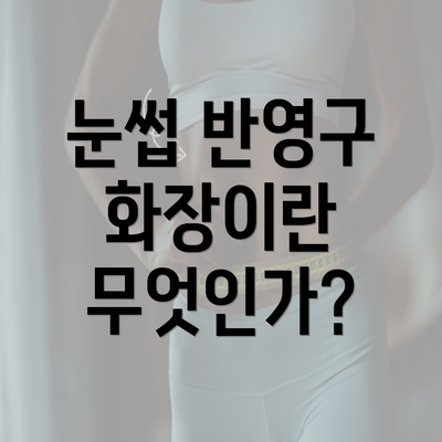 눈썹 반영구 화장이란 무엇인가?