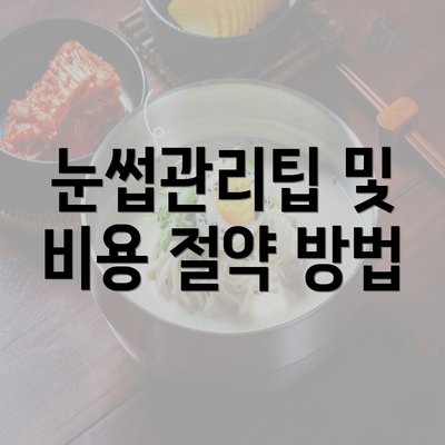 눈썹관리팁 및 비용 절약 방법