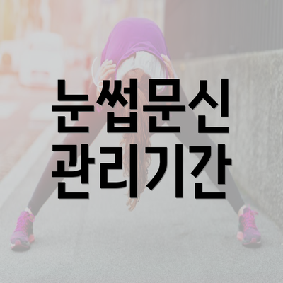 눈썹문신 관리기간