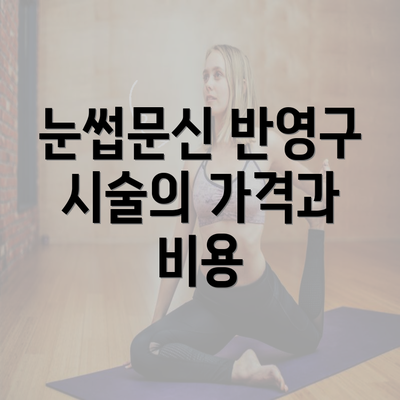 눈썹문신 반영구 시술의 가격과 비용