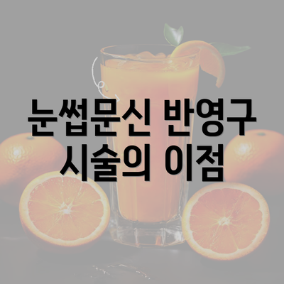 눈썹문신 반영구 시술의 이점