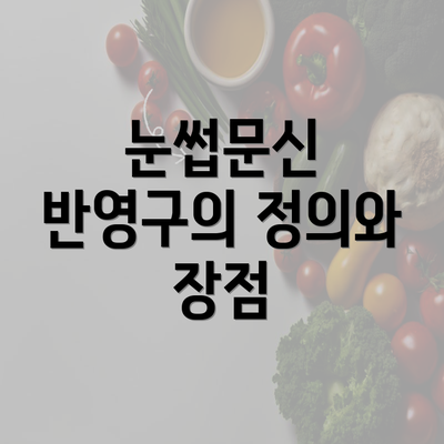 눈썹문신 반영구의 정의와 장점