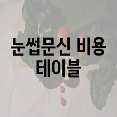 눈썹문신 비용 테이블