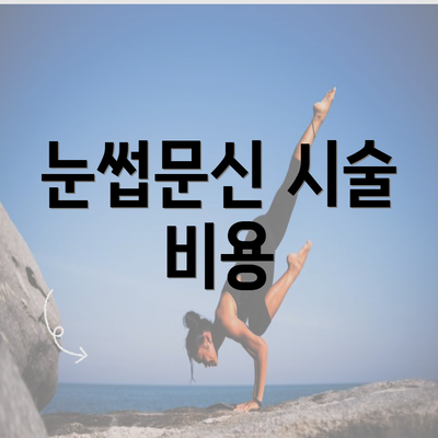 눈썹문신 시술 비용