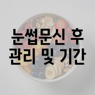 눈썹문신 후 관리 및 기간