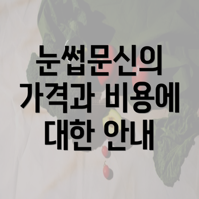 눈썹문신의 가격과 비용에 대한 안내