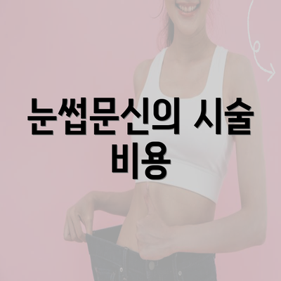 눈썹문신의 시술 비용