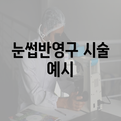 눈썹반영구 시술 예시